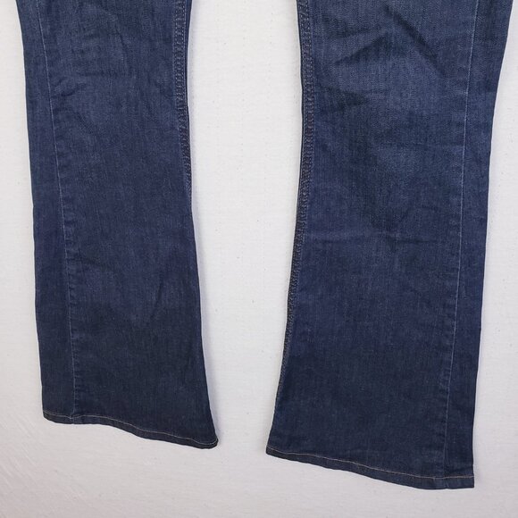 Victoria Beckham Denim Flare Leg Jeans Blue Dark Wash Size 28 Classic Designer - Picture 6 of 13